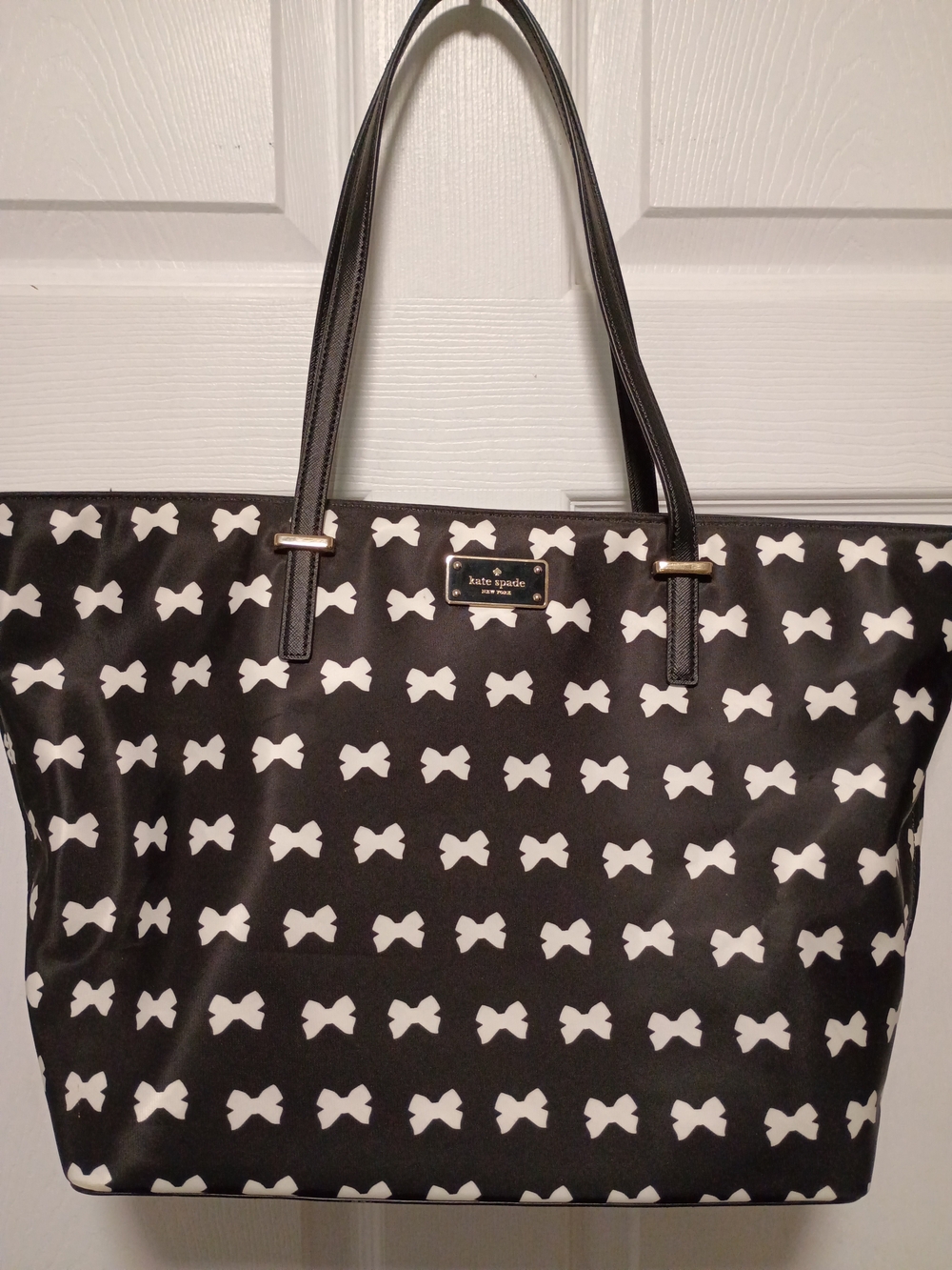kate Spade New York Black Bow Print Tote Bag